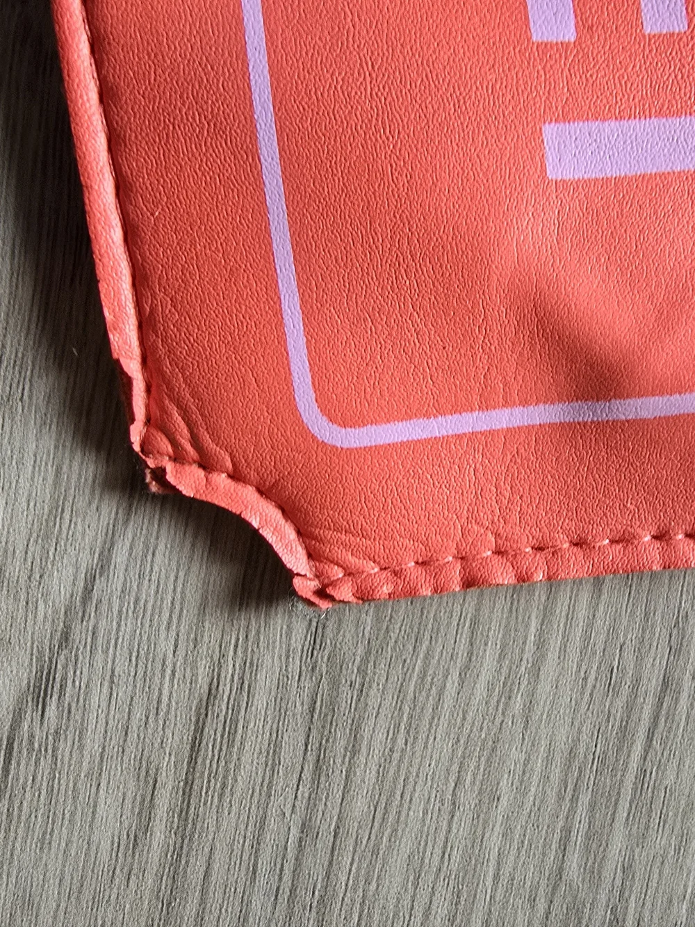 ipsy Neon Coral 'TICKET' Zip Pouch